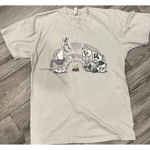 Cartoon Graphic T Shirt Mens Size Medium Funny Animal Art Tee